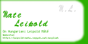 mate leipold business card