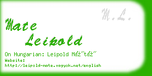 mate leipold business card